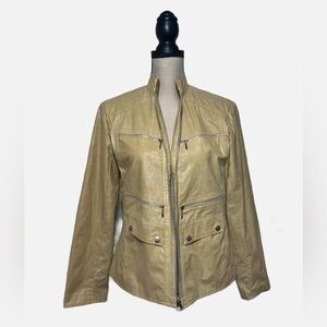 NWD Tan Jacket w Zippered Pockets Womens size L